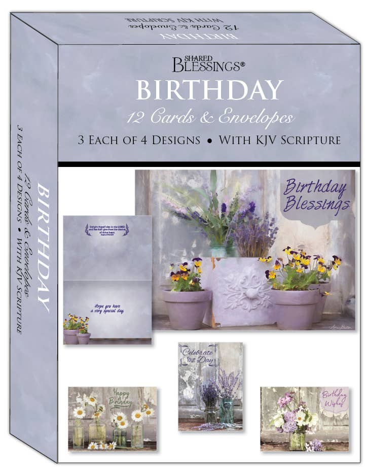 Crown Point Graphics - Religious Birthday Cards- Floral Celebration | 12 Cards