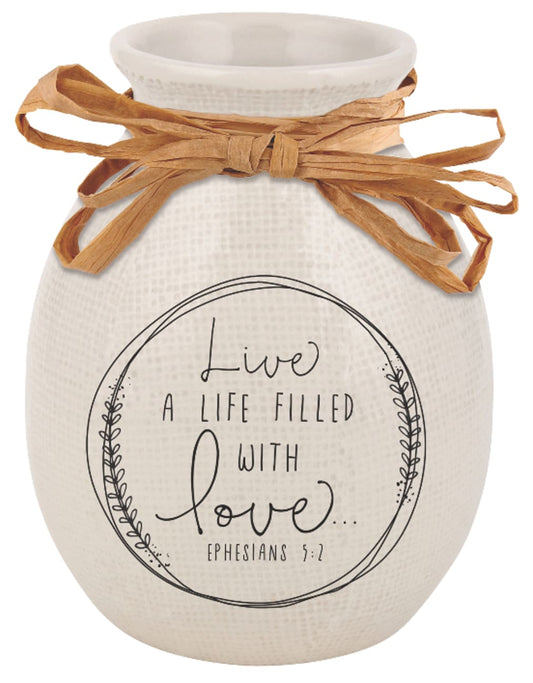 Ceramic Vase Hand Drawn Doodles: Love (Ephesians 5:2)