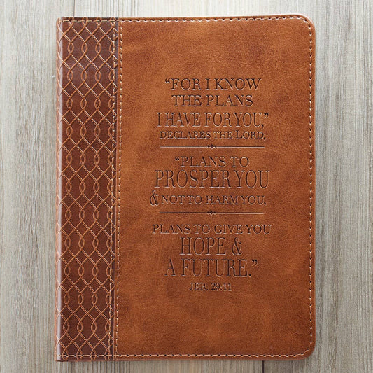 Christian Art Gifts - Journal Handy Brown Hope & a Future Jer. 29:11
