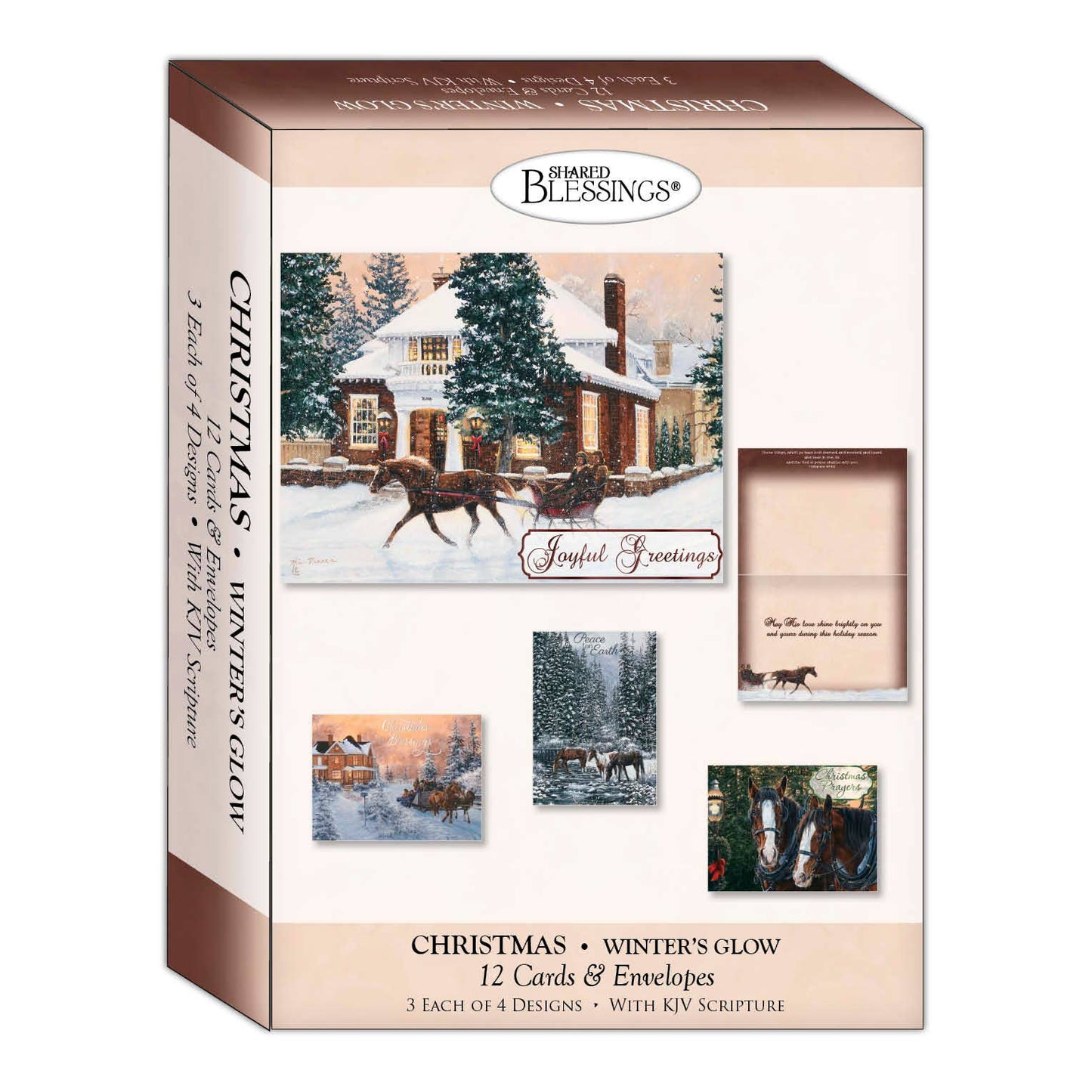 Crown Point Graphics - Religious Boxed Christmas Cards - Winters Glow, KJV