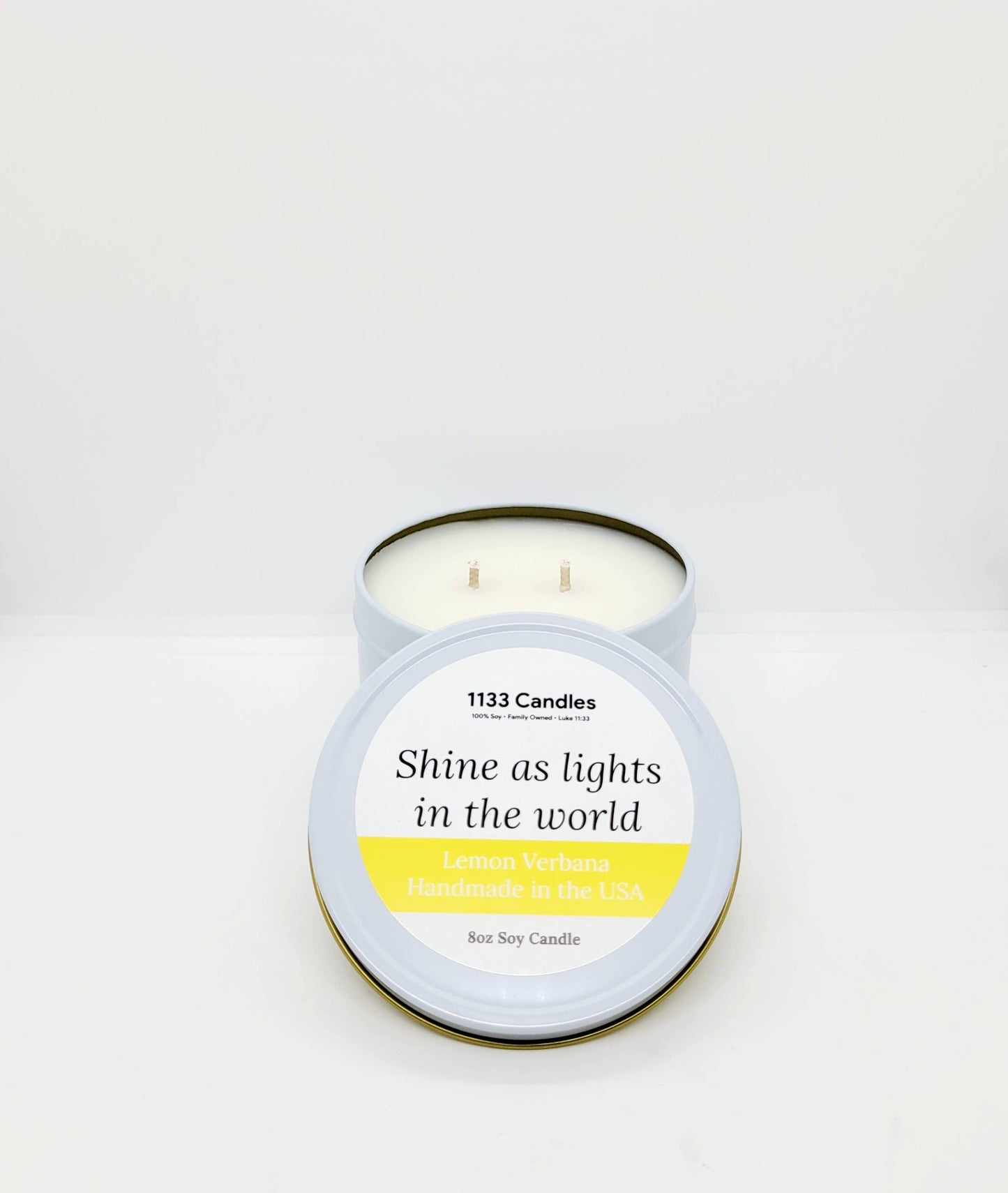 1133 Candles - 8oz Candle Lemon Soy Candle | Summer Fragrance
