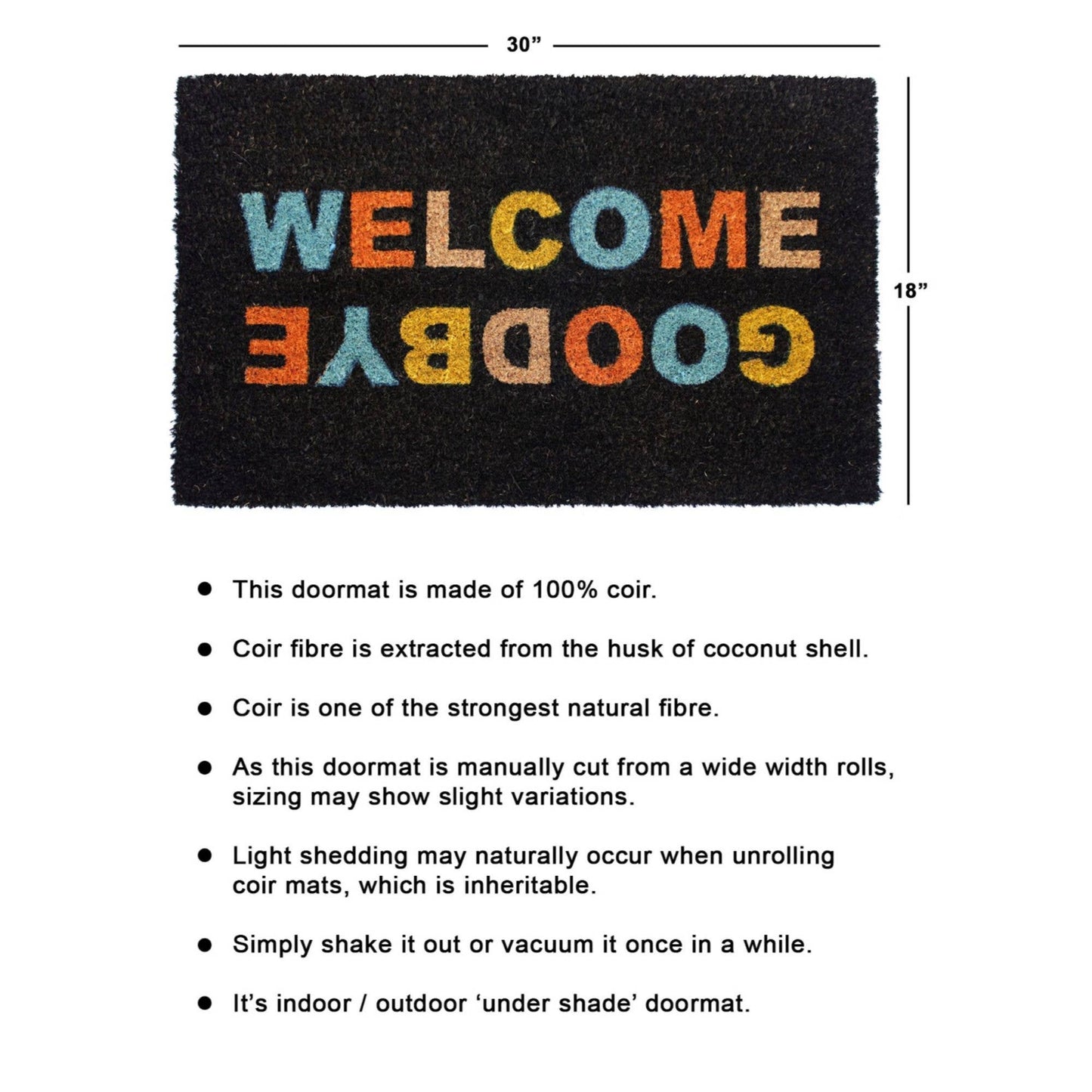 RugSmith - RugSmith Multi Tufted Welcome, Good bye Doormat, 18" x 30"