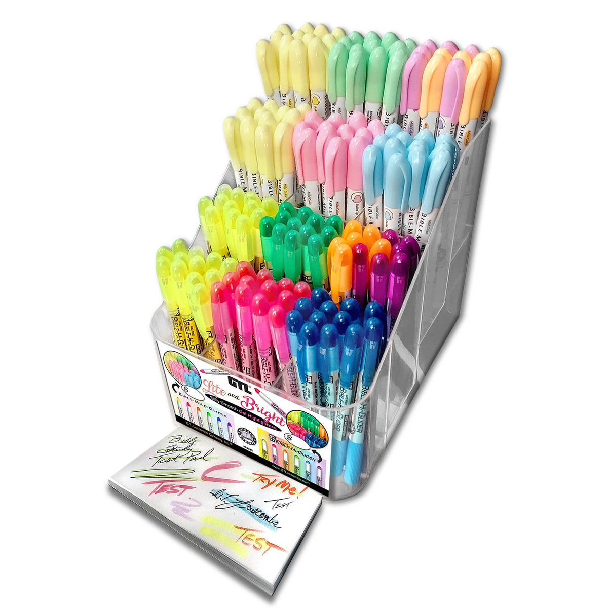 G.T. Luscombe Company, Inc. - Lite & Bright Gel Highlighter Combo Display - 144 Pieces