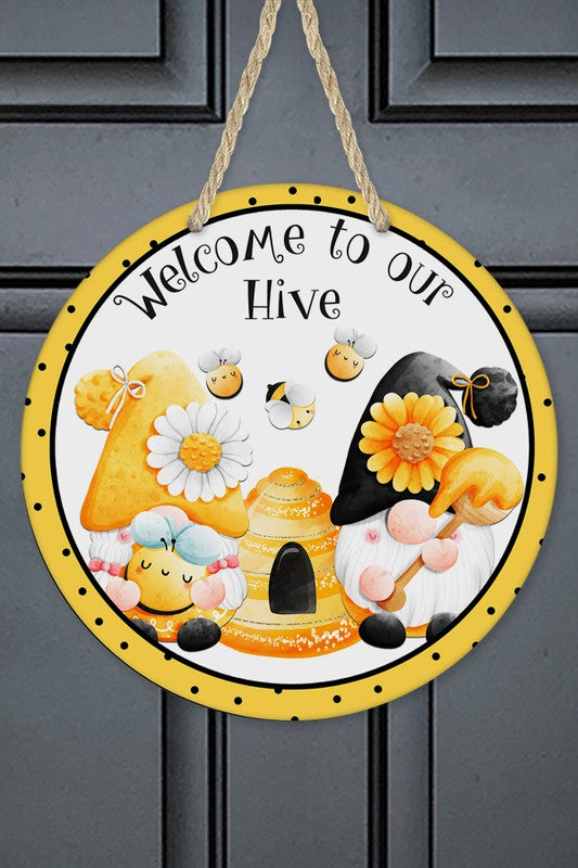 Welcome to our Hive Gnome Hive Door Hanger