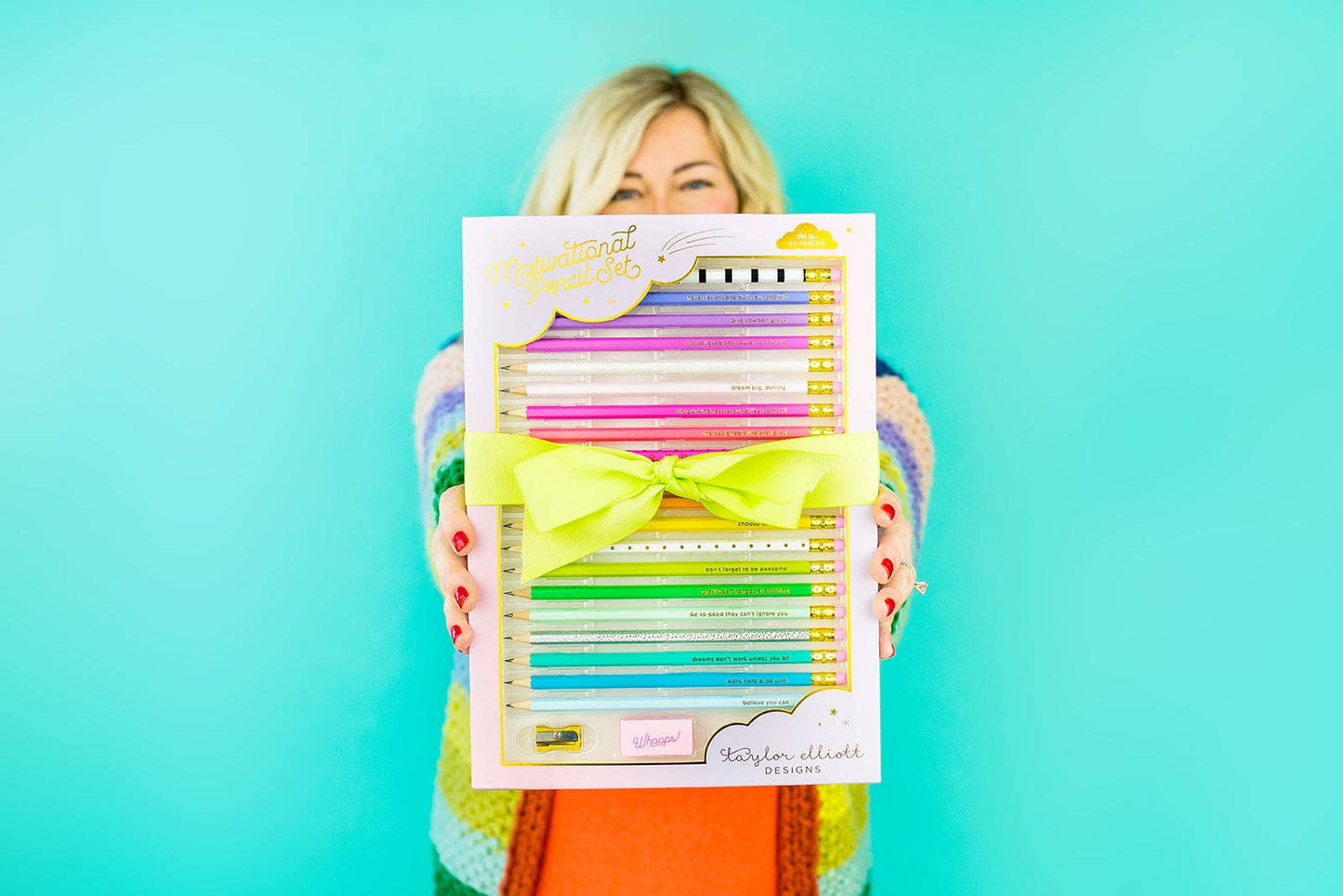 Taylor Elliott Designs Pencil Set - Motivational - Asst Colors - 22 Pcs