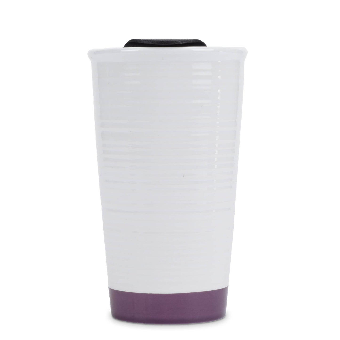 EAST AVENUE - Grateful Textured Dark Purple 12 oz Ceramic Travel Tumbler