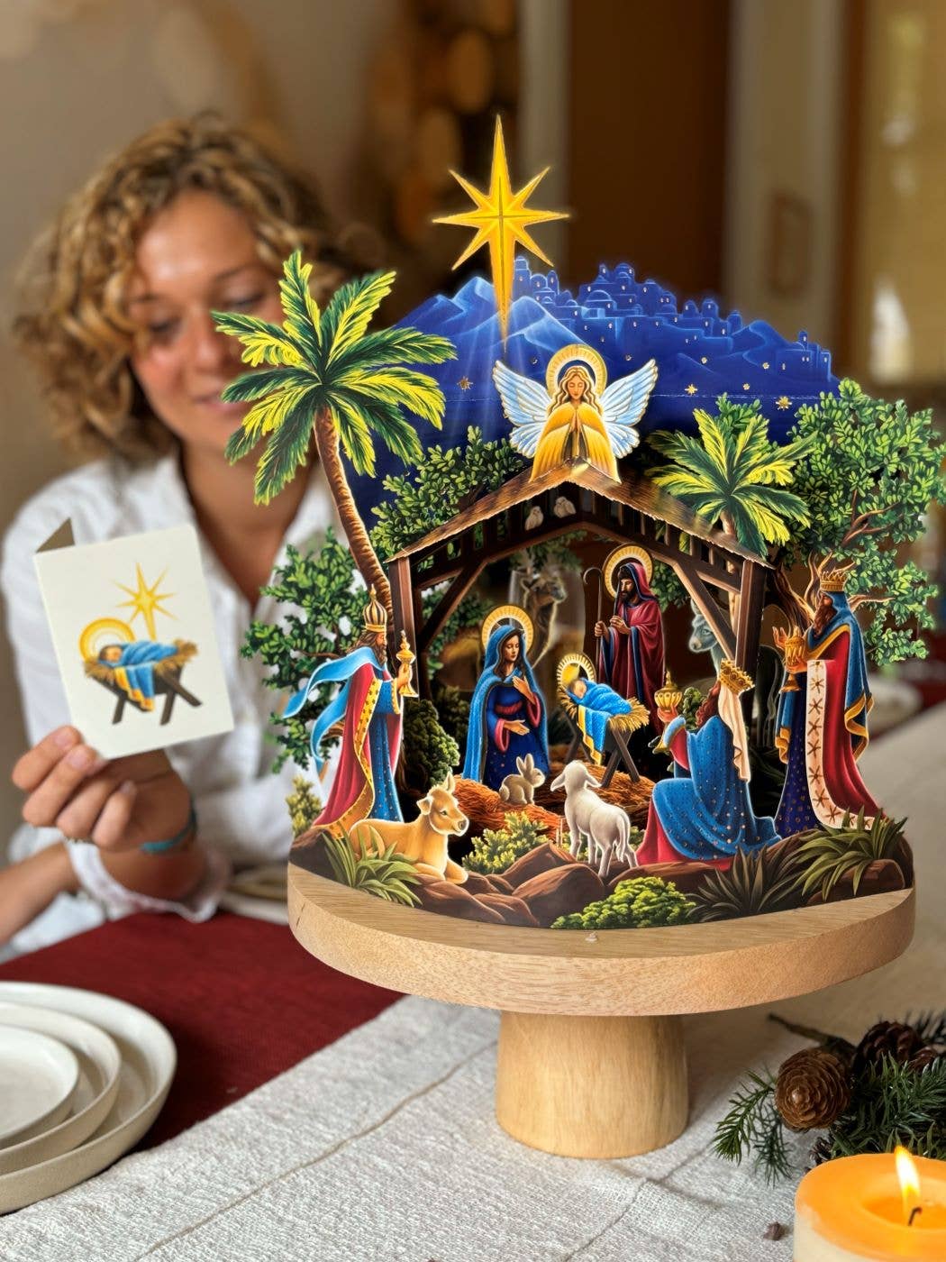 FreshCut Paper LLC - Starlit Nativity (6 Pop-up Greeting Cards)