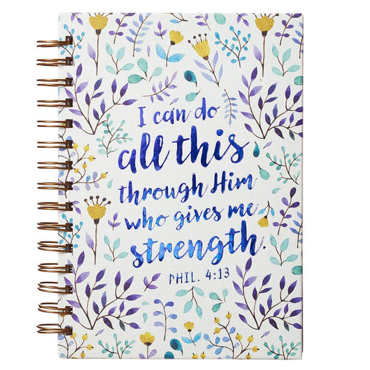 Christian Art Gifts - I Can Do All This Large Wirebound Hardcover Journal - Philip