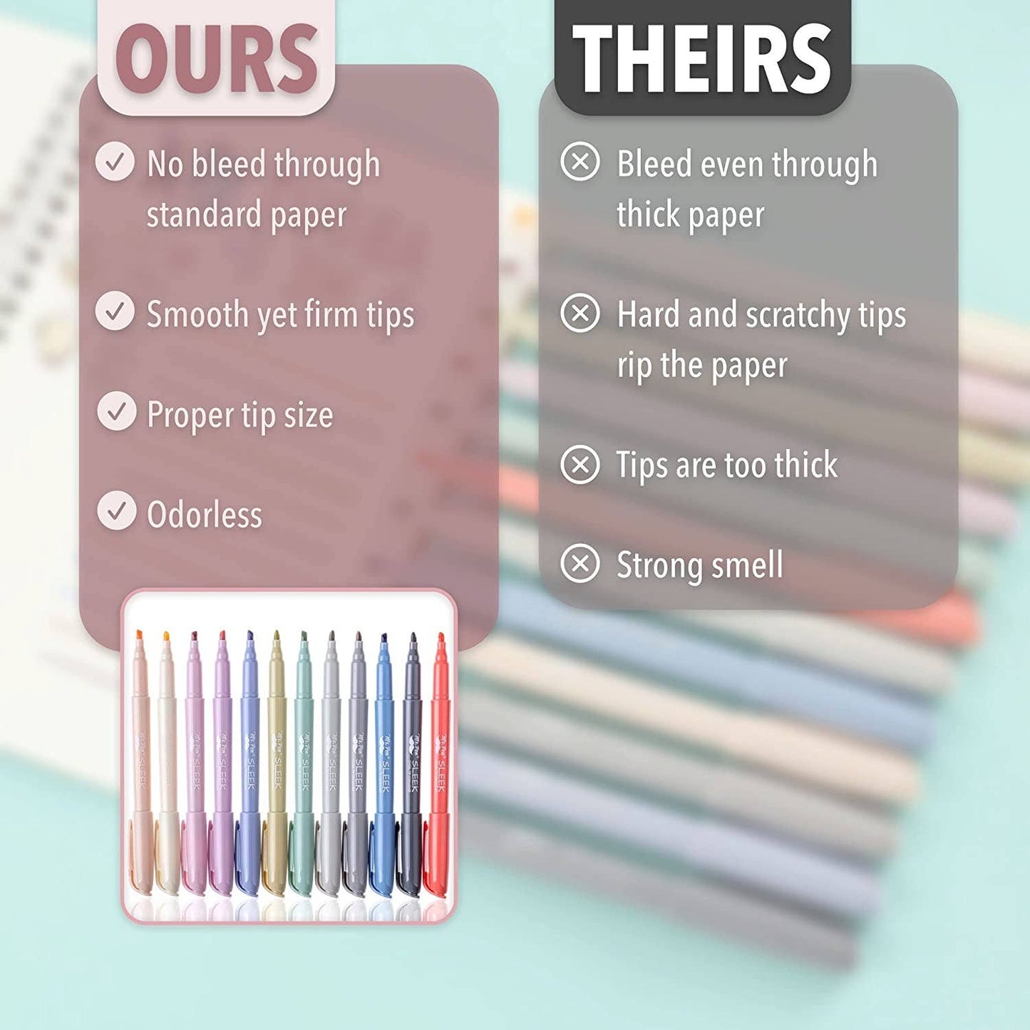Mr. Pen - Morandi Highlighters 12 Pack Chisel Tip