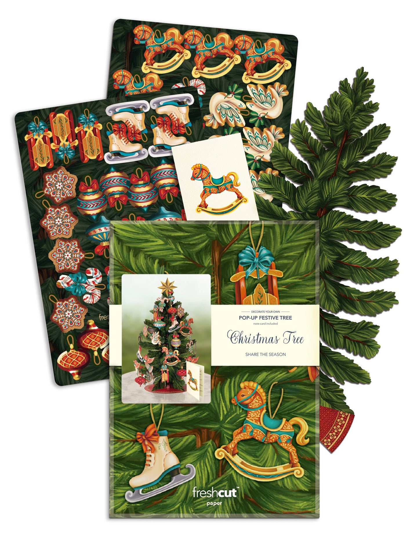 FreshCut Paper LLC - Christmas Tree (6 Pop-up holiday Greeting Cards)