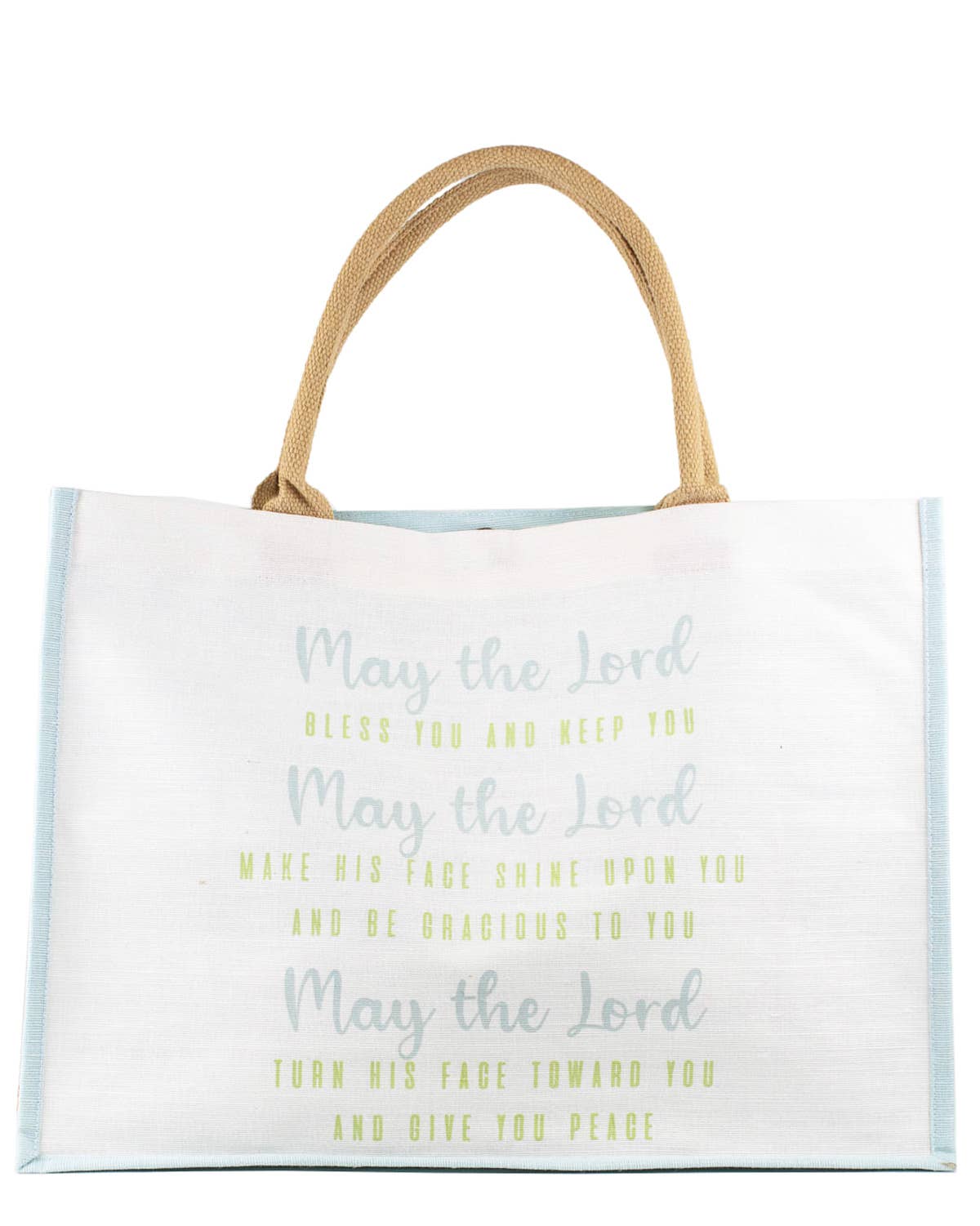 The Royal Standard - Grace Prayer Juco Tote   White/Green 19x14x7.5