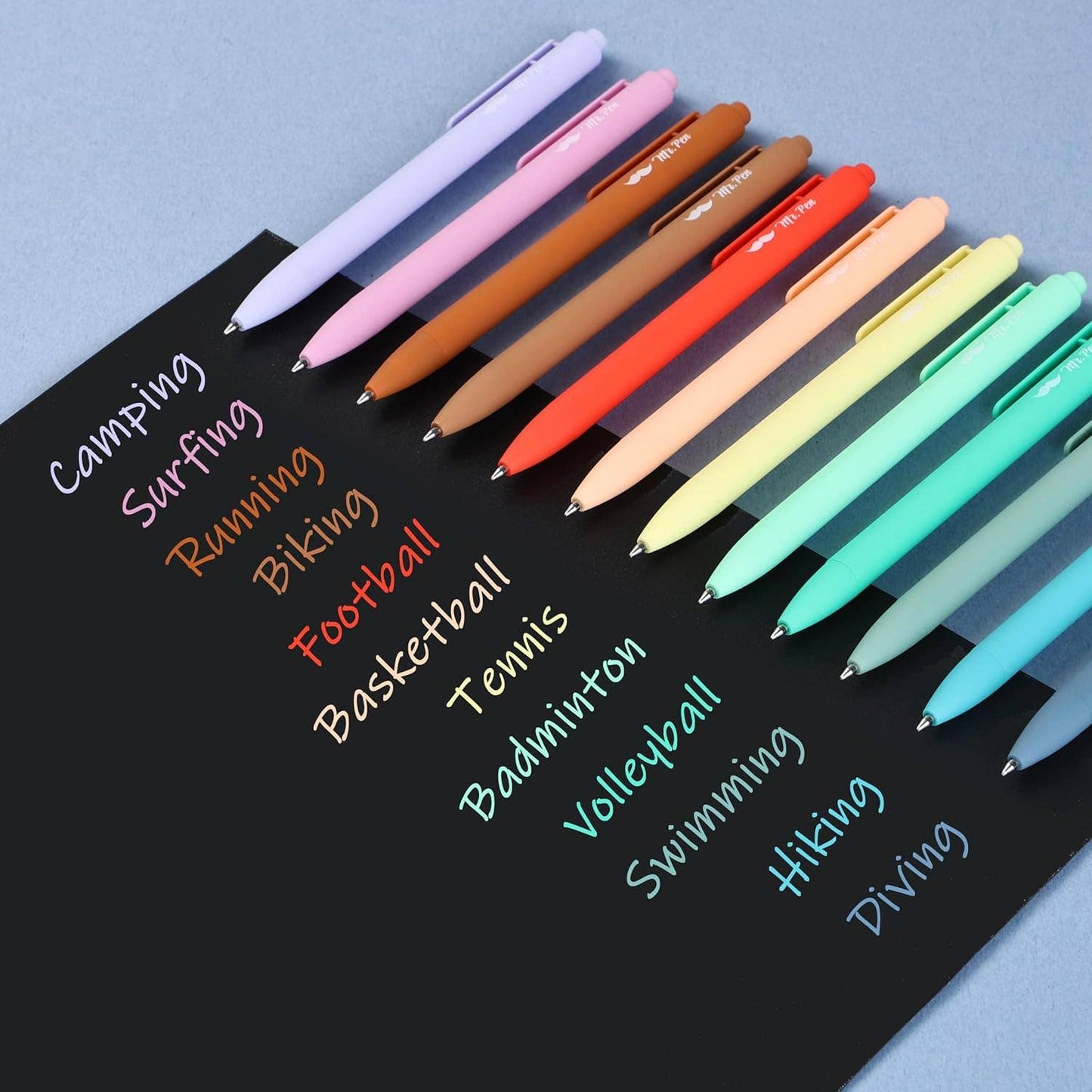 Mr. Pen - Cute 12-Pack Retractable Gel Pens with Colored Ink
