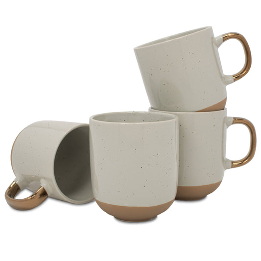 EAST AVENUE - 2-Tone Speckled Mug 4-Pack Gray Ceramic