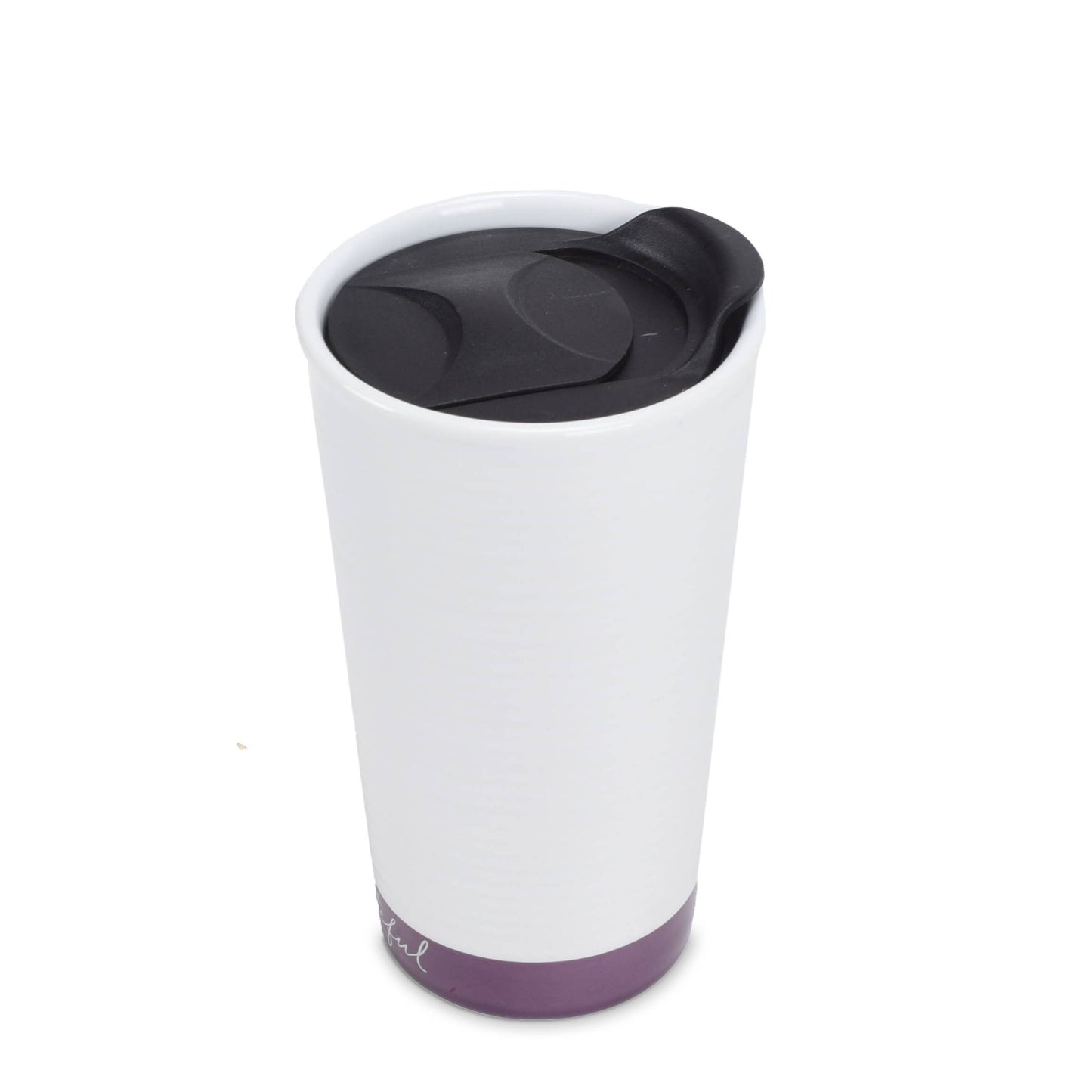 EAST AVENUE - Grateful Textured Dark Purple 12 oz Ceramic Travel Tumbler