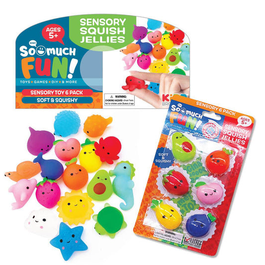Novelty Closeout - Mochi Sensory Squish Jellies Carded Bulk Assortment