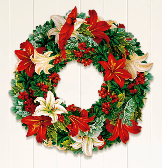 FreshCut Paper LLC - Winter Joy Wreath (6 Pop-up holiday Greeting Cards)