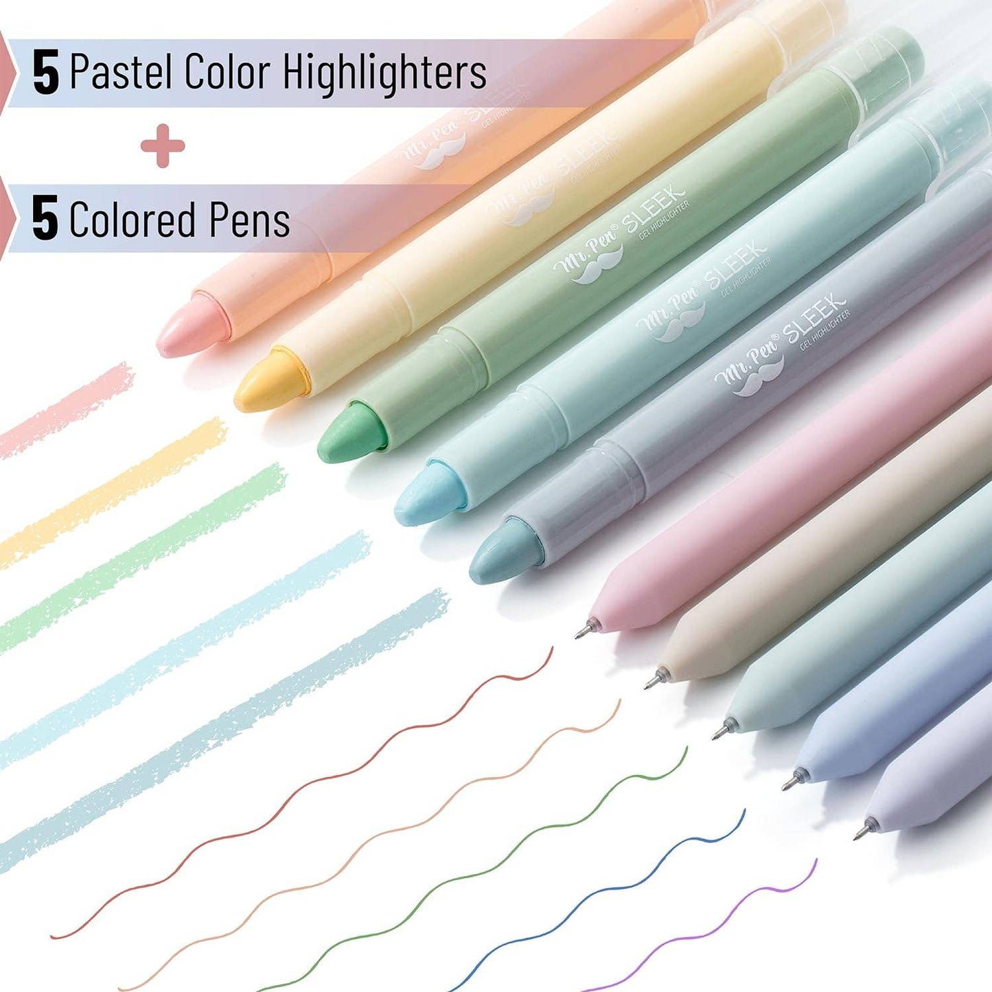 Mr. Pen - Mr. Pen No Bleed Bible Highlighters & Pens - 10 Pack