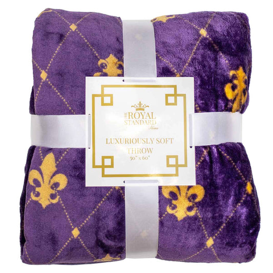The Royal Standard - Clovis Throw   Plum/Gold   50x60