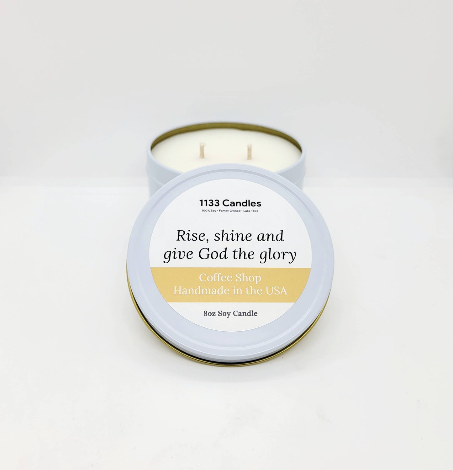 1133 Candles - 8oz Fall Candle | Rise and Shine | Coffee Candle