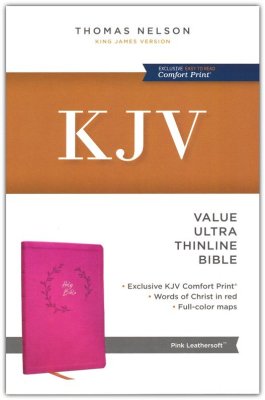 KJV Value Ultra Thinline Bible, Comfort Print--soft leather-look, pink
