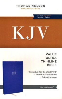 KJV Value Ultra Thinline Bible, Comfort Print--soft leather-look, blue