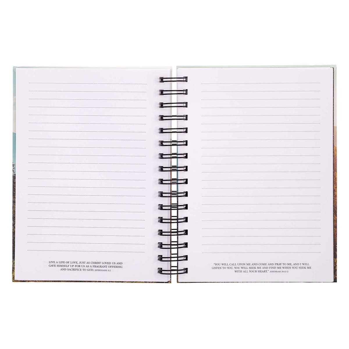 Christian Art Gifts - Be Strong and Courageous Large Wirebound Journal with Elasti