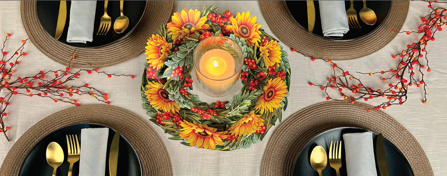 FreshCut Paper LLC - Harvest Wreath (6 Pop-up Fall Greeting Cards)