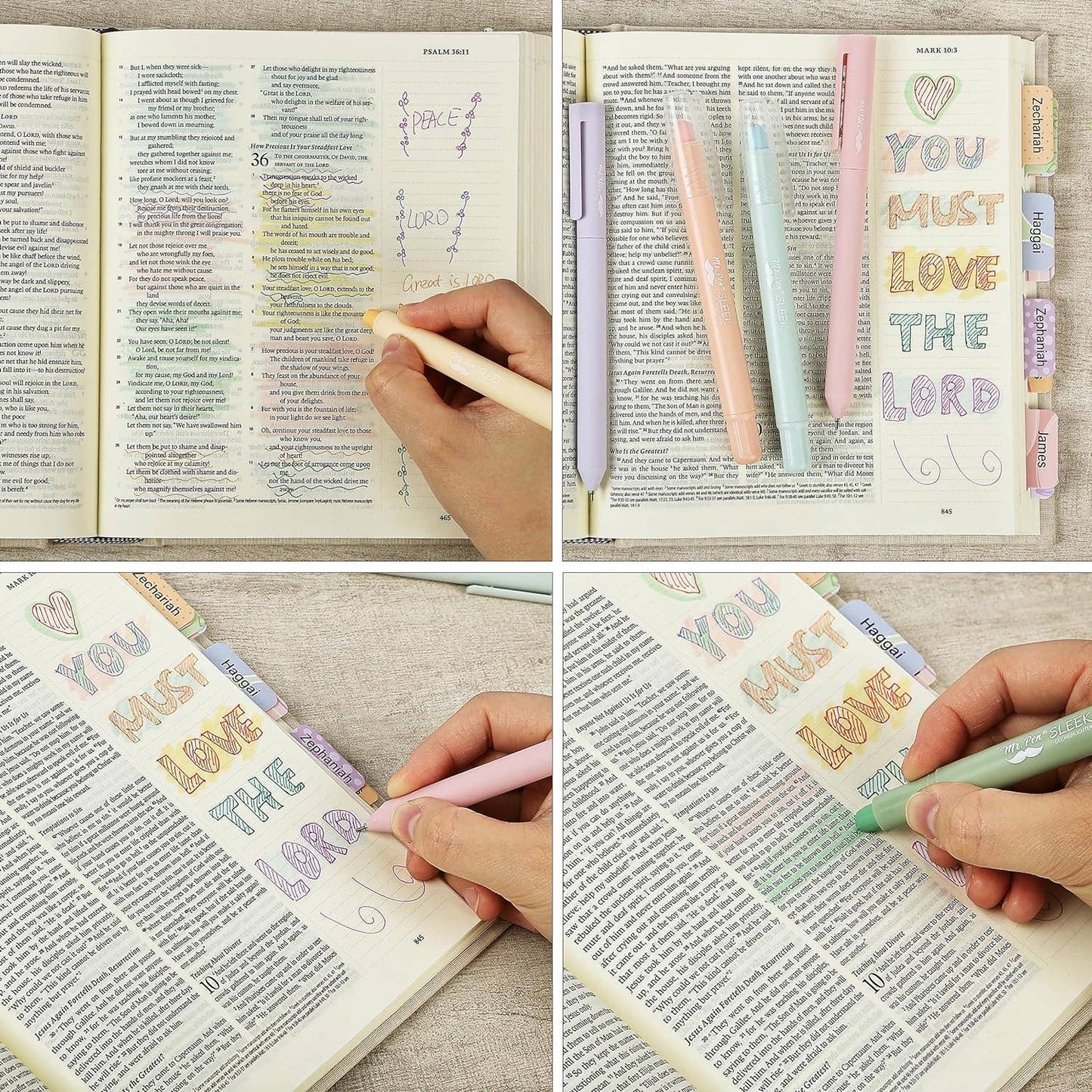 Mr. Pen - Mr. Pen No Bleed Bible Highlighters & Pens - 10 Pack
