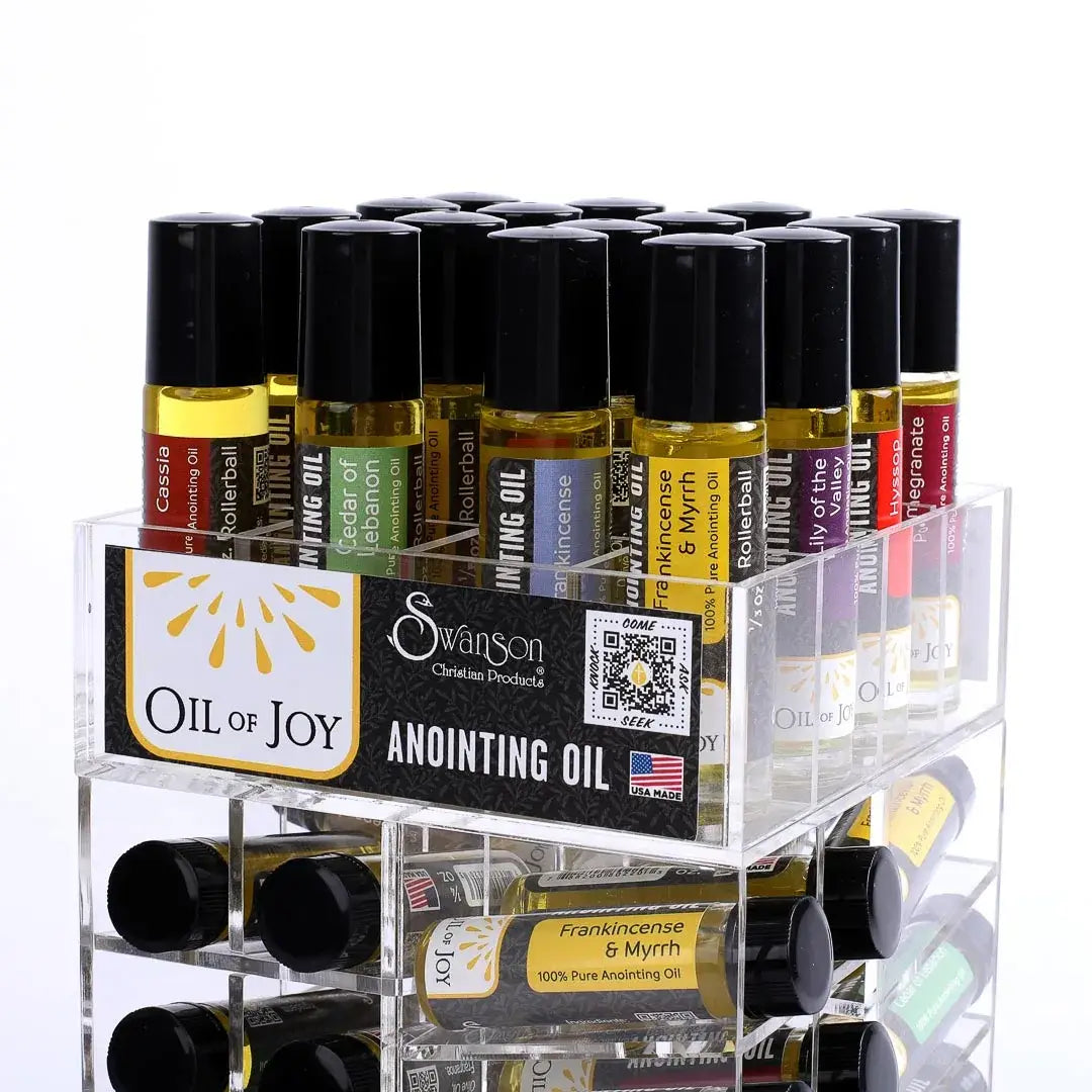 Swanson Christian Products - Anointing Oil 1/4 Oz & 1/3 Oz Roller Display Pk64