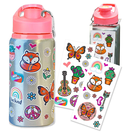 Novelty Closeout - Boho Create Fun 16 oz. Bottle & Stickers Assortment