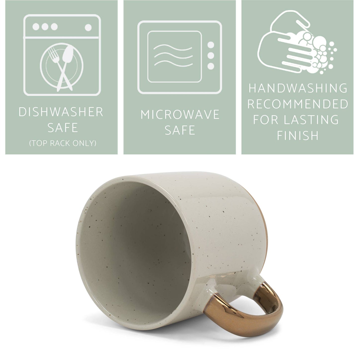 EAST AVENUE - 2-Tone Speckled Mug 4-Pack Gray Ceramic