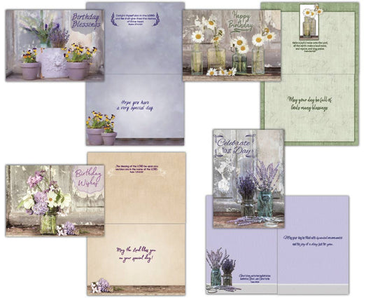 Crown Point Graphics - Religious Birthday Cards- Floral Celebration | 12 Cards