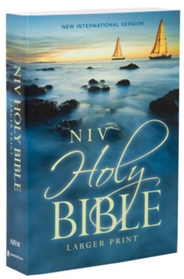 NIV Holy Bible Economy Edition, Larger Print, --softcover, blue
