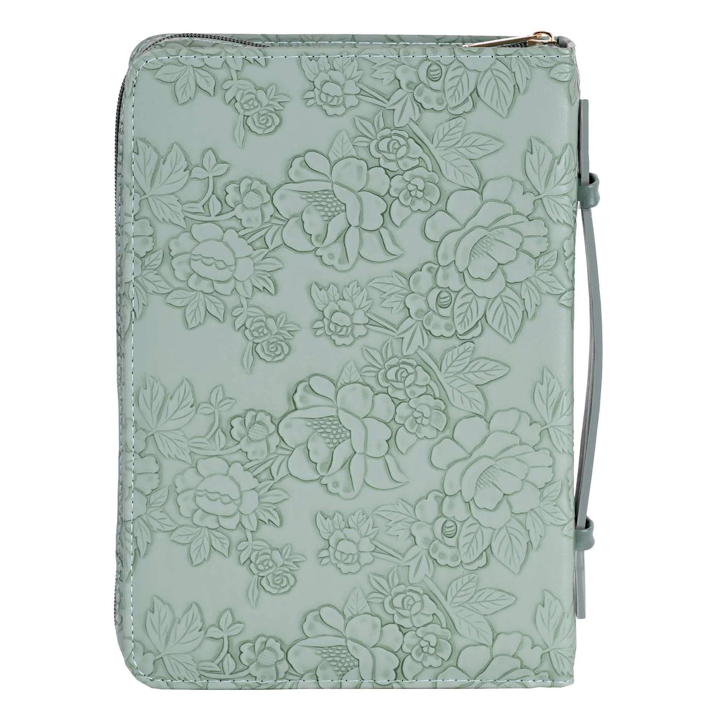 Magnolia - White Dove Bible Case Sculpted Floral Green XLarge