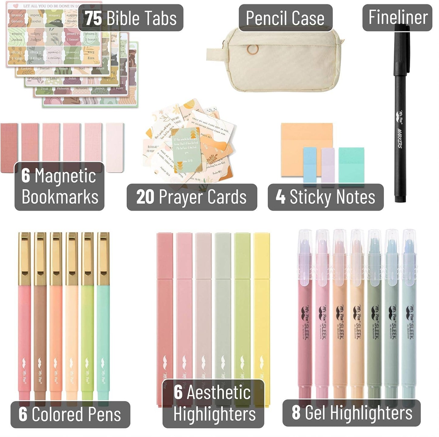 Mr. Pen - Mr. Pen Bible Journaling Kit with 20 Prayer Cards
