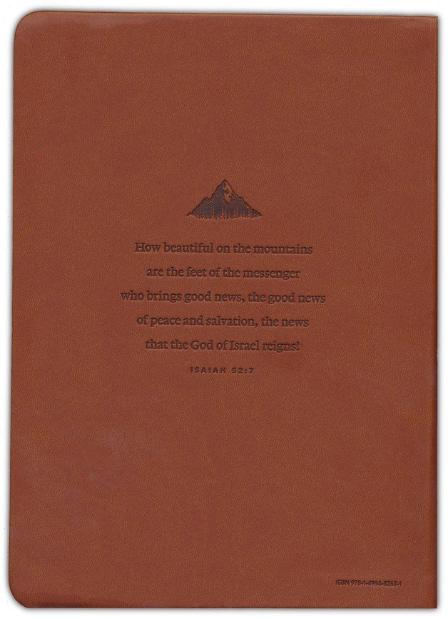 NLT Premium Value Bible, Giant Print, Filament-Enabled--soft leather-look, british tan mountain