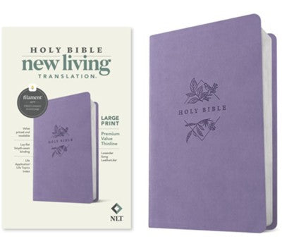 NLT Premium Value Thinline Bible, Large Print, Filament-Enabled--soft leather-look, lavender