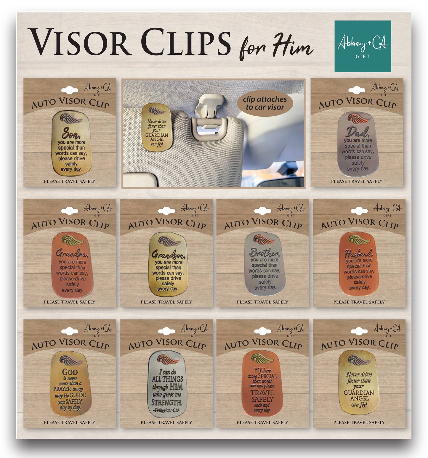 Abbey + CA Gift - Visor Clips For Him