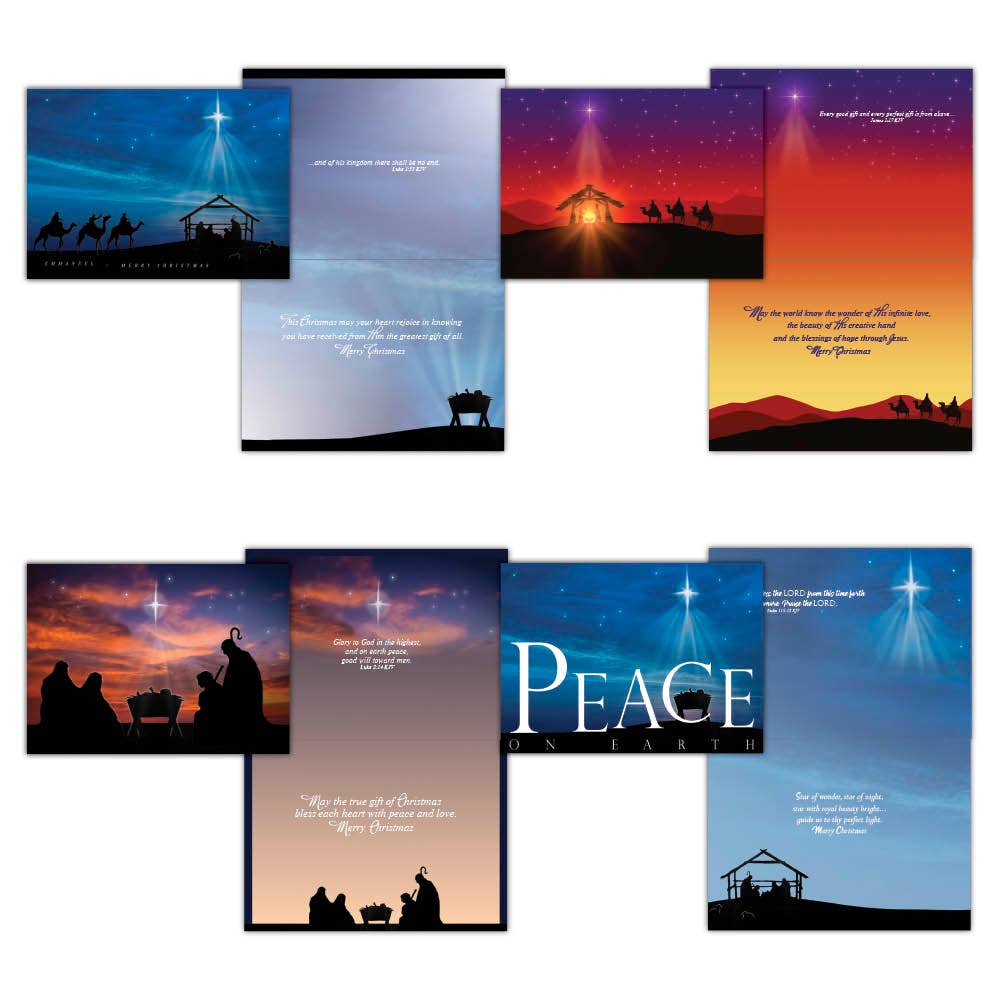 Crown Point Graphics - Religious Boxed Christmas Cards, Peace on Earth, 12 Cards