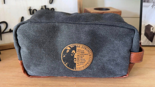 This Little Light of Mine Designs- Canvas Shaving Bag