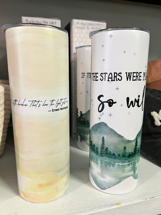 Artwork by Amber - we are all a little broken tumbler