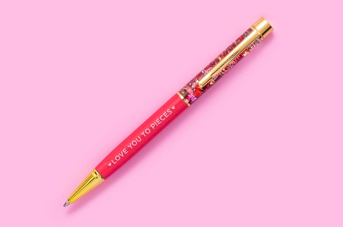 Taylor Elliott Designs - "Love You..." - Red w/ Red + Pink Confetti
