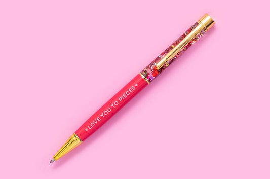 Taylor Elliott Designs - "Love You..." - Red w/ Red + Pink Confetti