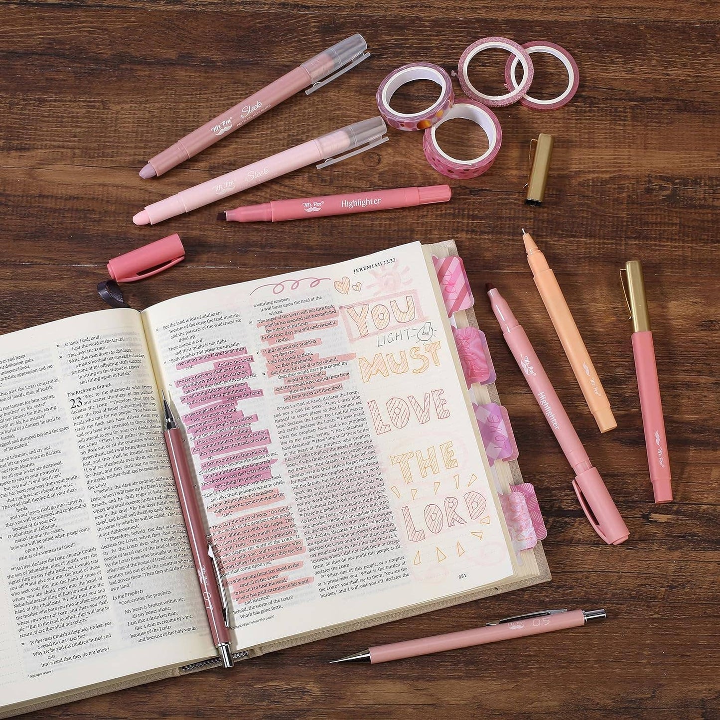 Mr. Pen - Mr. Pen Pink Bible Journaling Kit