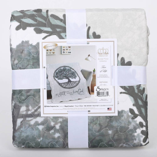 Swanson Christian Products - Quilted Throw Be Still and Know Tree 50" x 60"