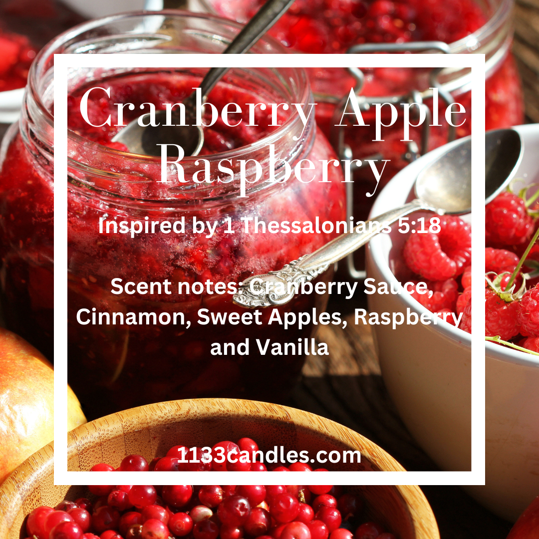 1133 Candles - Thanksgiving: Cranberry Apple Raspberry Candle - Give Thanks