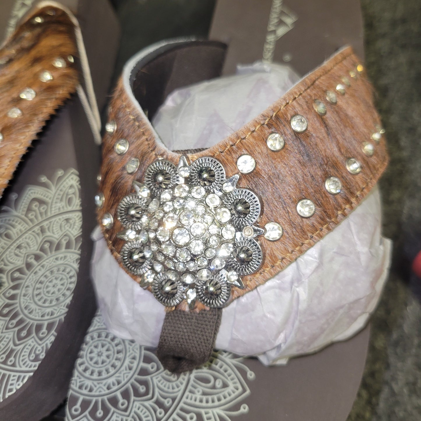 Saving Grace Tee Co-  Montana West Flip Flops, Coffee Brown cowhide