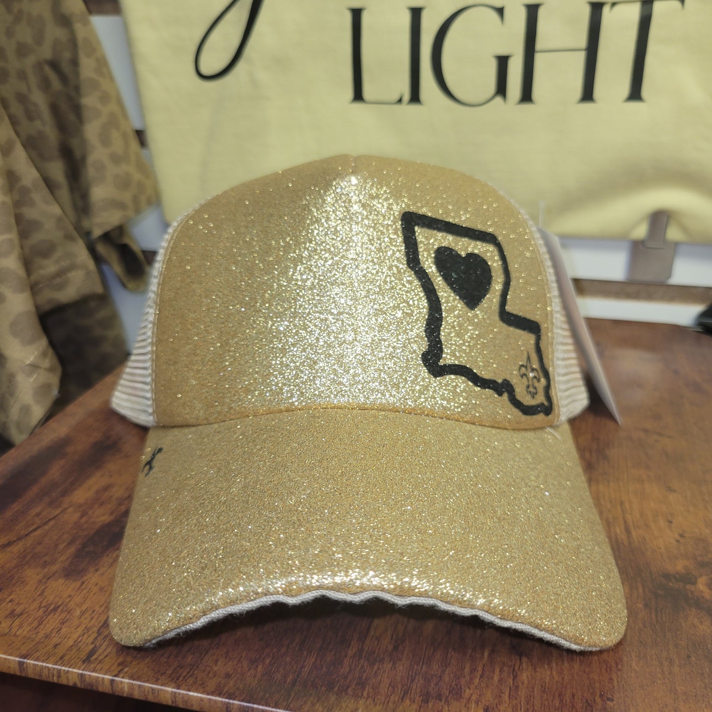 Louisiana gold glitter hat