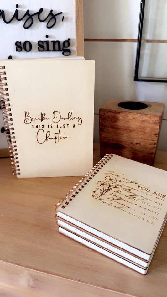 This Little Light of Mine Designs- Large Wooden Notebook