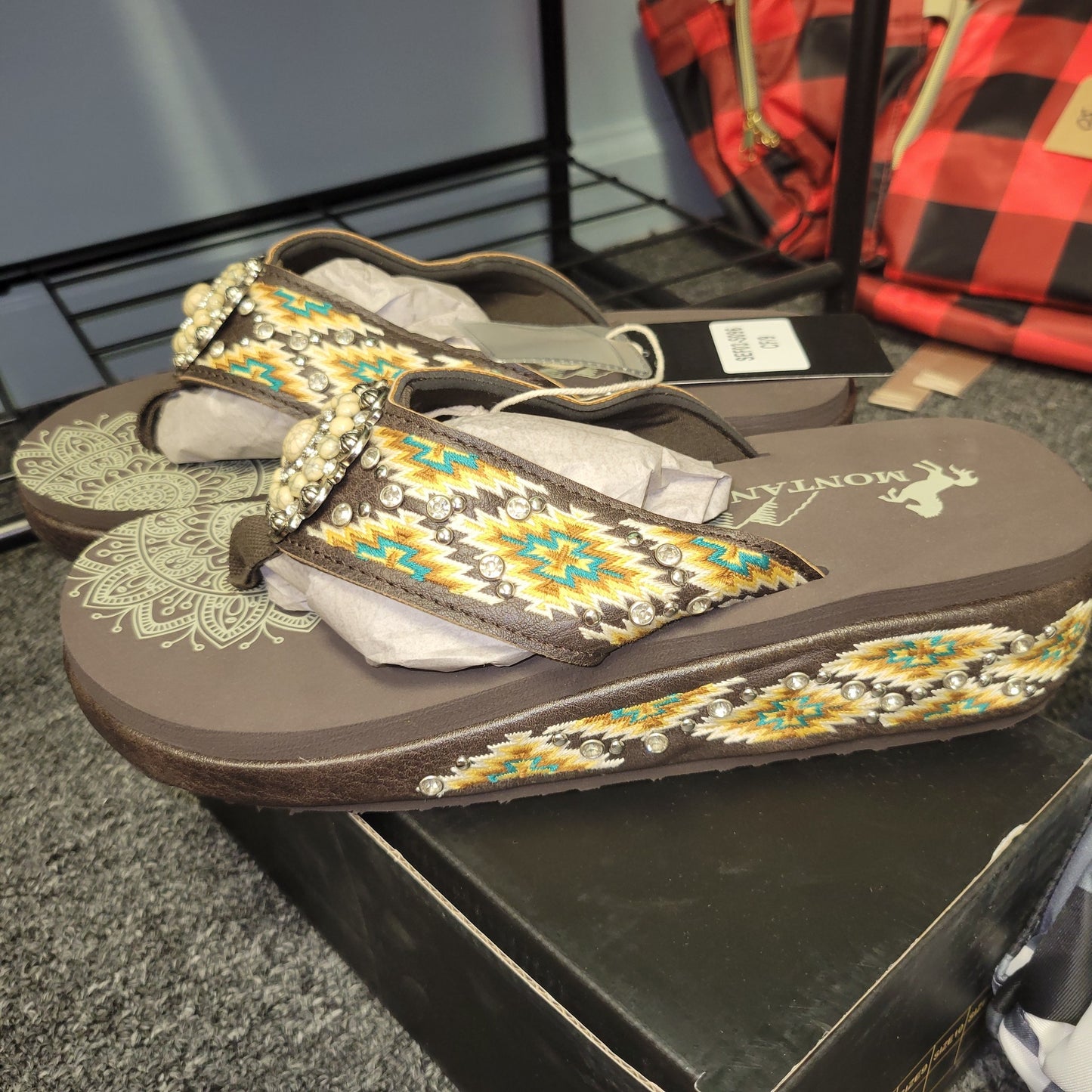 Saving Grace Tee Co-  Montana West Flip Flops, Aztec Yellow